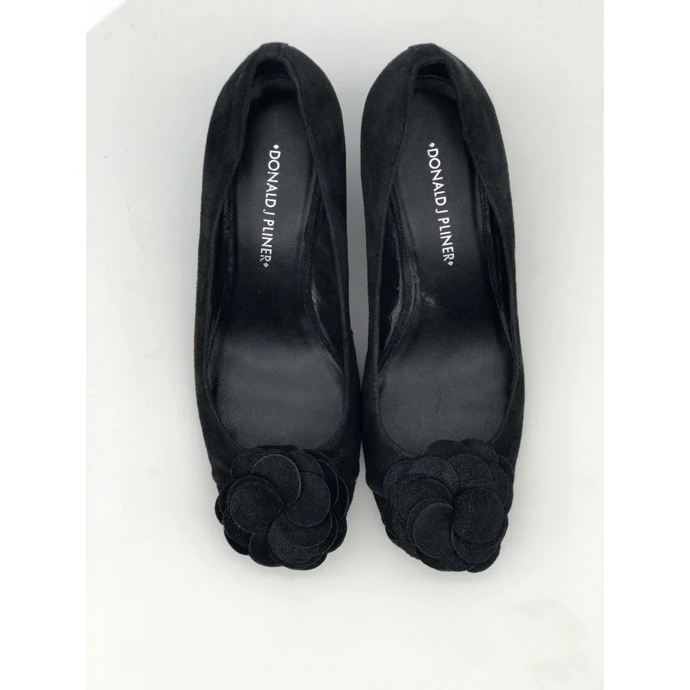 Donald J Pliner Women's Black Velvet Slip On Platform Wedge Shoes‎ 7M